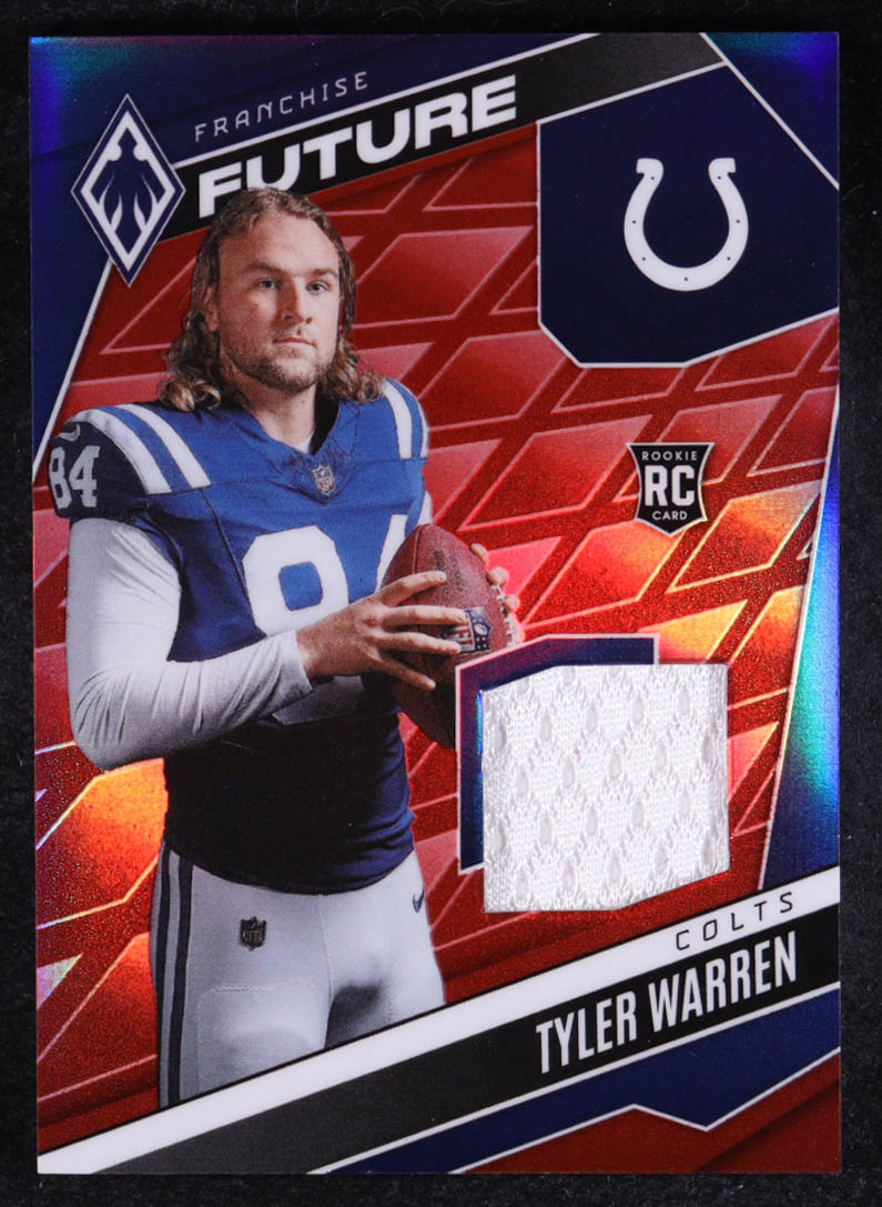 Tyler Warren 2025 Panini Phoenix Franchise Future Material Red #13 #116/249 RC at PristineAuction.com Tyler Warren 2025 Panini Phoenix Franchise Future Material Red #13 #116/249 RC at PristineAuction.com
