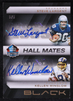 Steve Largent / Kellen Winslow 2025 Panini Black Hall Mates Dual Autographs Gold #14 #5/5 at PristineAuction.com