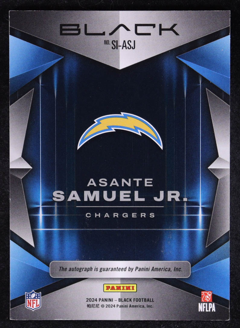 Asante Samuel Jr. 2024 Panini Black Shadow Ink #SI-ASJ #32/50 at PristineAuction.com Asante Samuel Jr. 2024 Panini Black Shadow Ink #SI-ASJ #32/50 at PristineAuction.com
