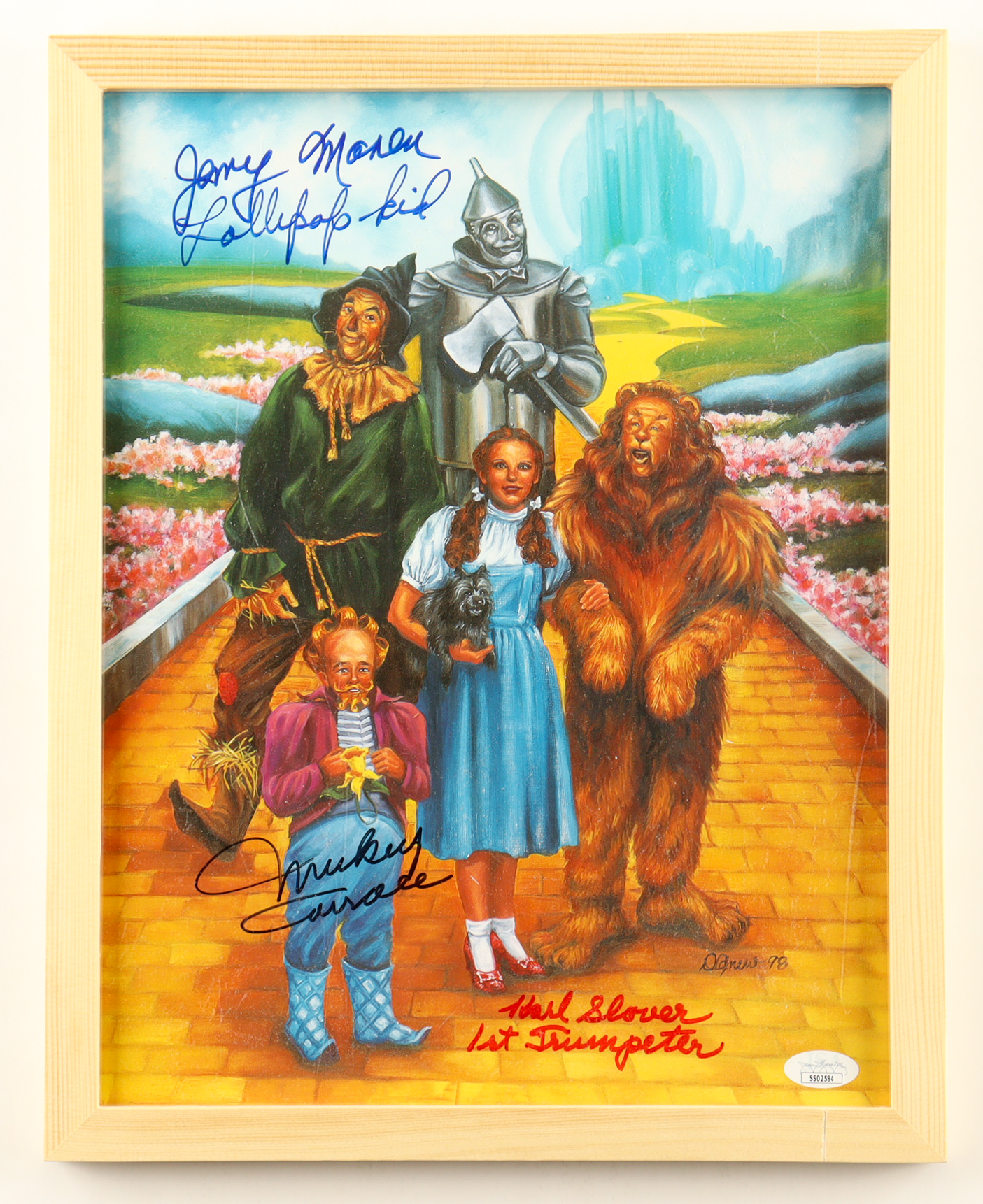 Jerry Maren, Mickey Carroll, & Karl Slover Signed "The Wizard of Oz" Custom Framed Art Print (JSA) at PristineAuction.com Jerry Maren, Mickey Carroll, & Karl Slover Signed "The Wizard of Oz" Custom Framed Art Print (JSA) at PristineAuction.com
