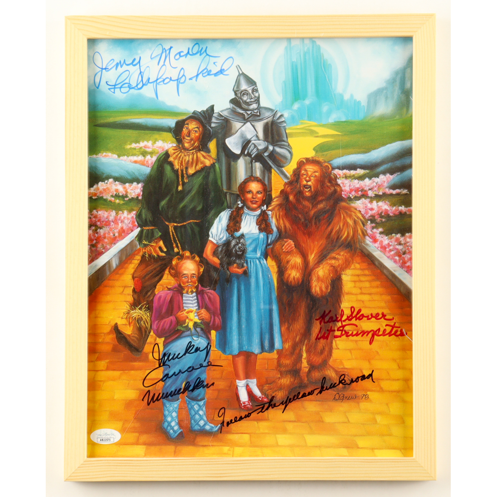 Jerry Maren, Mickey Carroll, & Karl Slover Signed "The Wizard of Oz"  Custom Framed Art Print (JSA) at PristineAuction.com