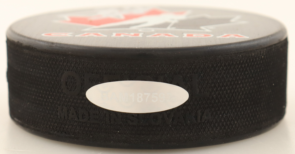 Quinton Byfield Signed Team Canada Logo Hockey Puck (UDA) at PristineAuction.com Quinton Byfield Signed Team Canada Logo Hockey Puck (UDA) at PristineAuction.com