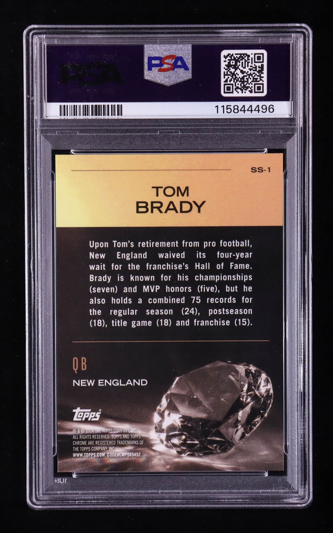 Tom Brady 2024 Topps Chrome Sunday Swag Gold Refractors #SS1 #10/50 (PSA 10) at PristineAuction.com Tom Brady 2024 Topps Chrome Sunday Swag Gold Refractors #SS1 #10/50 (PSA 10) at PristineAuction.com
