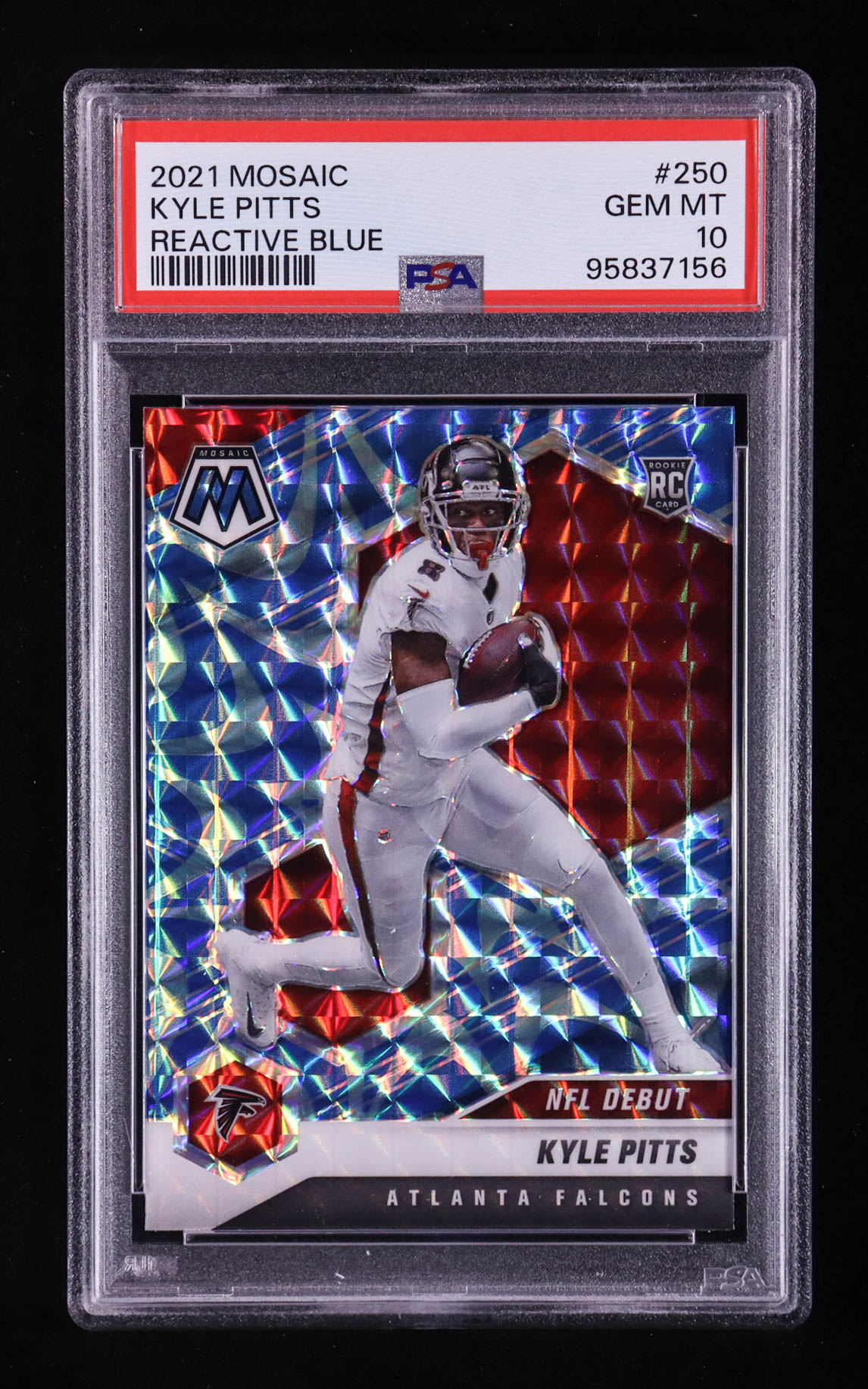Kyle Pitts 2021 Panini Mosaic Mosaic Reactive Blue #250 DEB RC (PSA 10) at PristineAuction.com Kyle Pitts 2021 Panini Mosaic Mosaic Reactive Blue #250 DEB RC (PSA 10) at PristineAuction.com