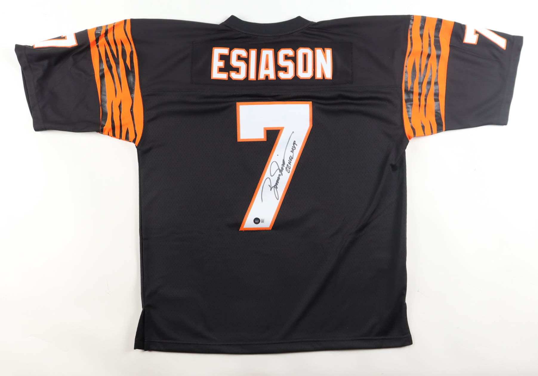 Boomer Esiason Signed Bengals Mitchell & Ness Authentic Jersey Inscribed "88 NFL MVP" (Beckett) at PristineAuction.com Boomer Esiason Signed Bengals Mitchell & Ness Authentic Jersey Inscribed "88 NFL MVP" (Beckett) at PristineAuction.com