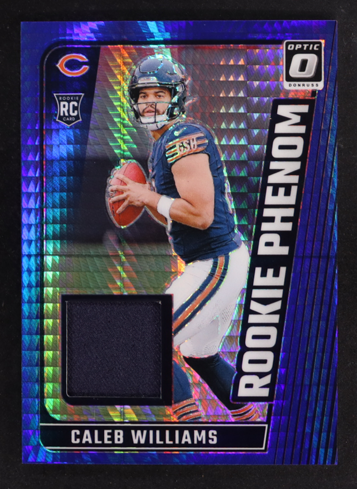Caleb Williams 2024 Donruss Optic Rookie Phenoms Blue Hyper #1 RC at PristineAuction.com Caleb Williams 2024 Donruss Optic Rookie Phenoms Blue Hyper #1 RC at PristineAuction.com