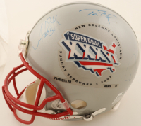Tom Brady, Antowain Smith & David Patten Signed Patriots Super Bowl XXXVI Commemorative Logo Full-Size Authentic On-Field Helmet (Mounted Memories & G.O.A.T.) at PristineAuction.com