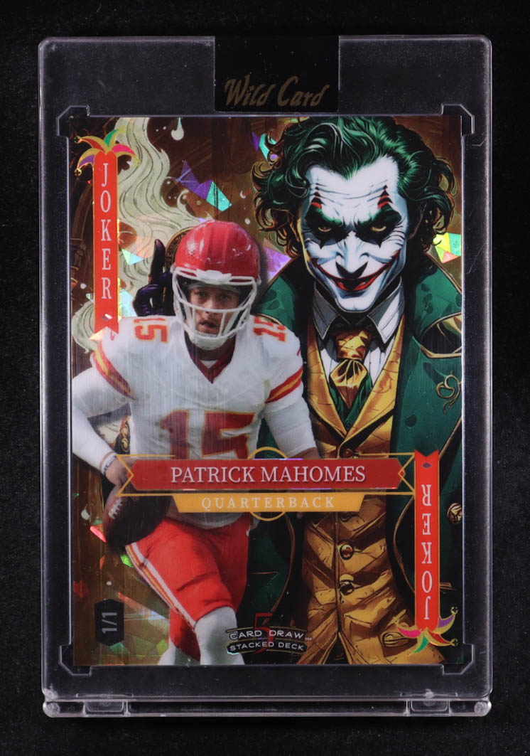 Patrick Mahomes III 2025 Wild Card 5 Card Draw Stacked Deck Joker Gold Crystal Holo #SDJWPMNG04 #1/1 at PristineAuction.com Patrick Mahomes III 2025 Wild Card 5 Card Draw Stacked Deck Joker Gold Crystal Holo #SDJWPMNG04 #1/1 at PristineAuction.com