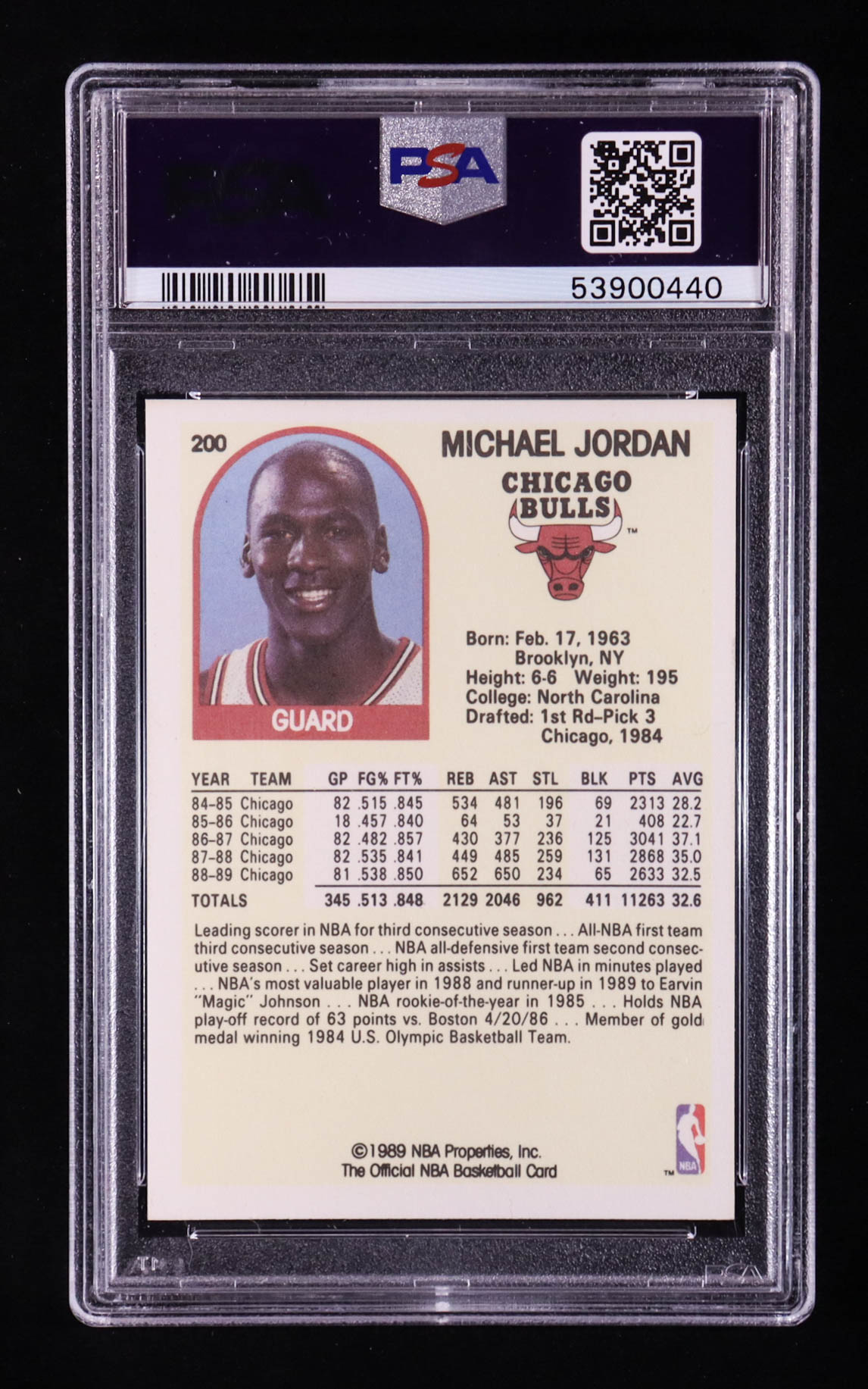 Michael Jordan 1989-90 Hoops #200 (PSA 8) at PristineAuction.com Michael Jordan 1989-90 Hoops #200 (PSA 8) at PristineAuction.com
