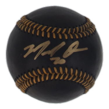 Marcell Ozuna Signed OML Black Leather Baseball (Beckett) at PristineAuction.com Marcell Ozuna Signed OML Black Leather Baseball (Beckett) at PristineAuction.com