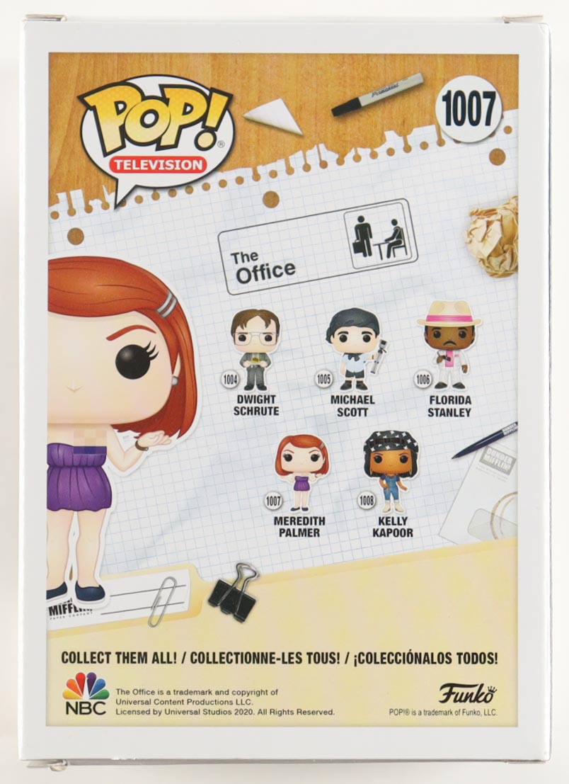 Kate Flannery Signed "The Office" #1007 Meredith Palmer Funko Pop! Vinyl Figure (JSA) at PristineAuction.com Kate Flannery Signed "The Office" #1007 Meredith Palmer Funko Pop! Vinyl Figure (JSA) at PristineAuction.com