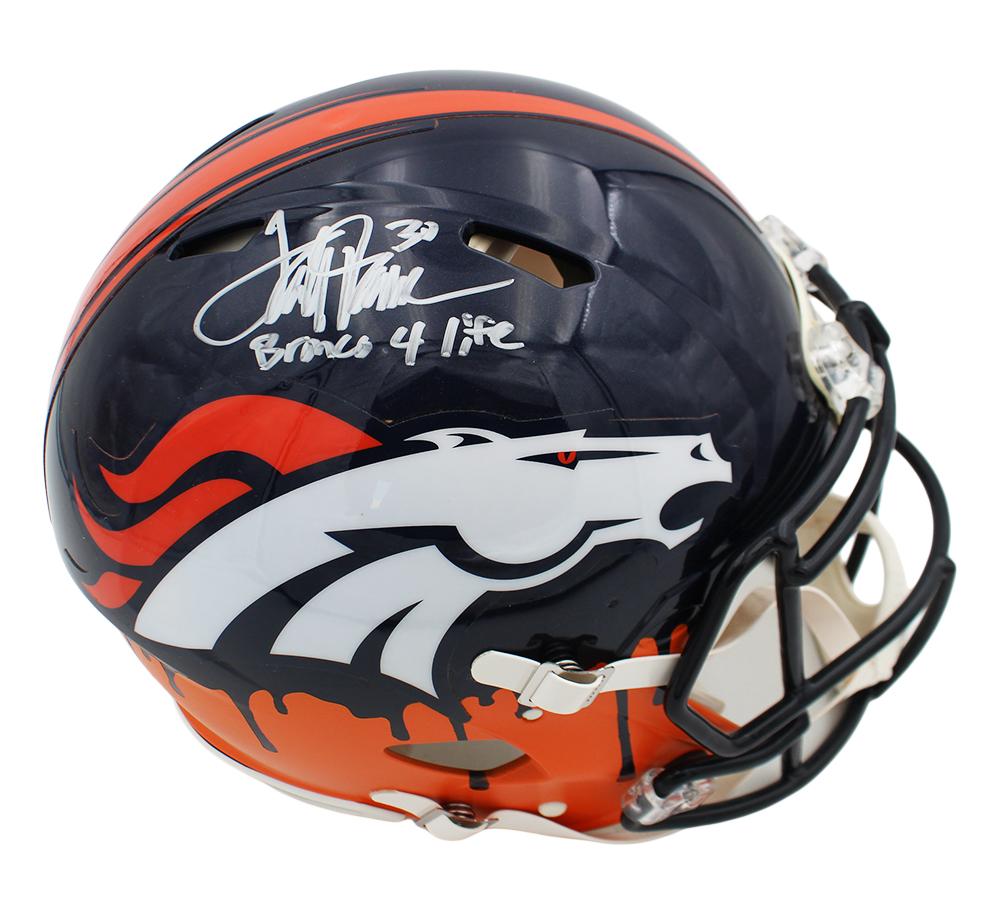 Terrell Davis Signed Broncos Full-Size Authentic On-Field Custom Speed Helmet Inscribed "Bronco 4 Life" (Radtke) at PristineAuction.com Terrell Davis Signed Broncos Full-Size Authentic On-Field Custom Speed Helmet Inscribed "Bronco 4 Life" (Radtke) at PristineAuction.com