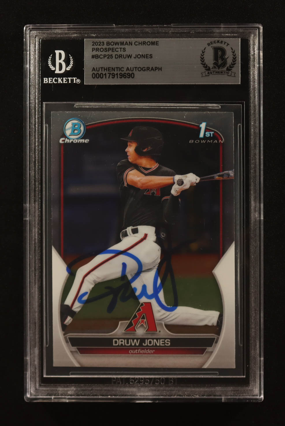 Druw Jones Signed 2023 Bowman Chrome Prospects #BCP-25 RC (BGS) at PristineAuction.com Druw Jones Signed 2023 Bowman Chrome Prospects #BCP-25 RC (BGS) at PristineAuction.com