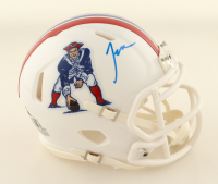 Jaylinn Hawkins Signed Patriots Throwback Alternate Speed Mini Helmet (Beckett) at PristineAuction.com