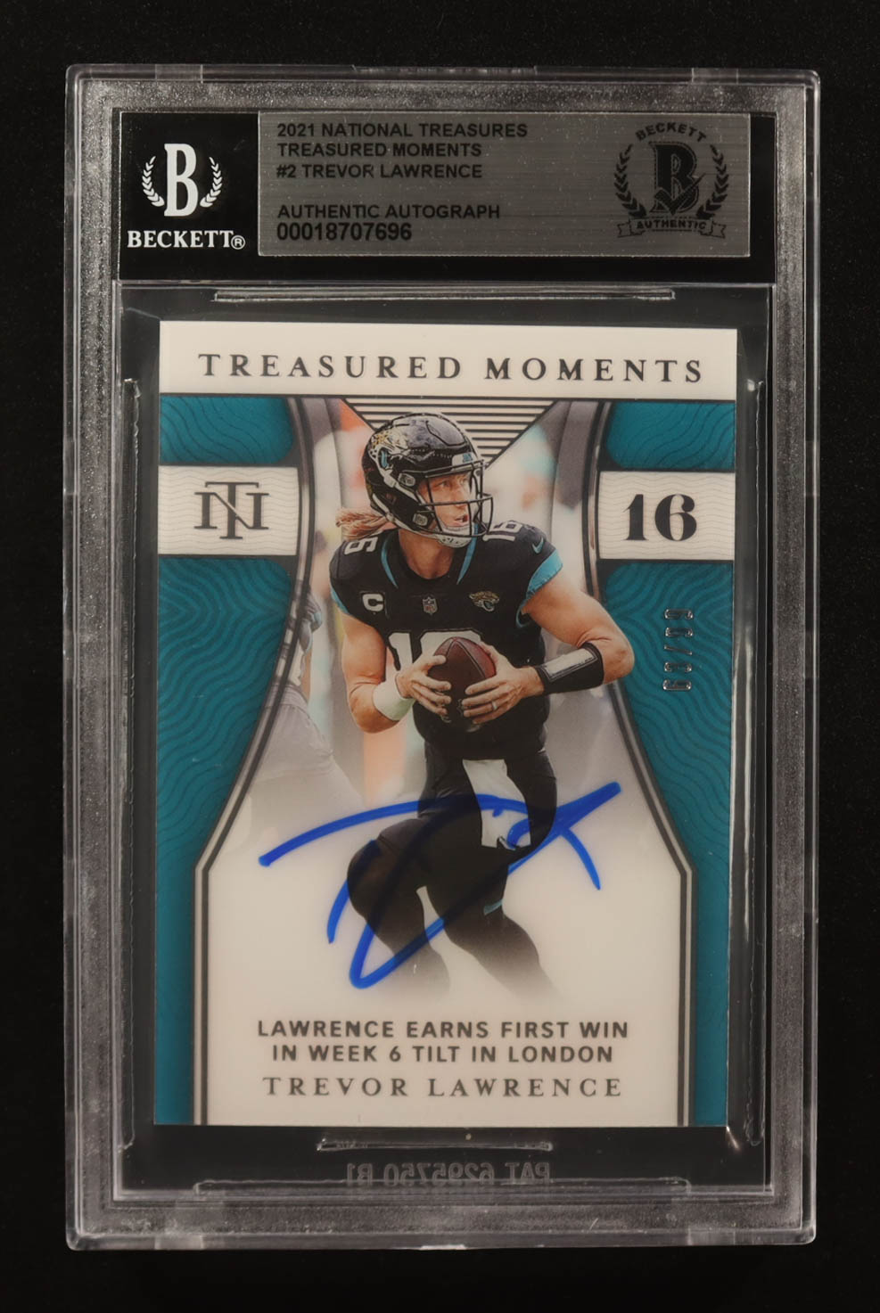 Trevor Lawrence Signed 2021 Panini National Treasures Treasured Moments #TM-TL RC #63/99 (BGS) at PristineAuction.com Trevor Lawrence Signed 2021 Panini National Treasures Treasured Moments #TM-TL RC #63/99 (BGS) at PristineAuction.com