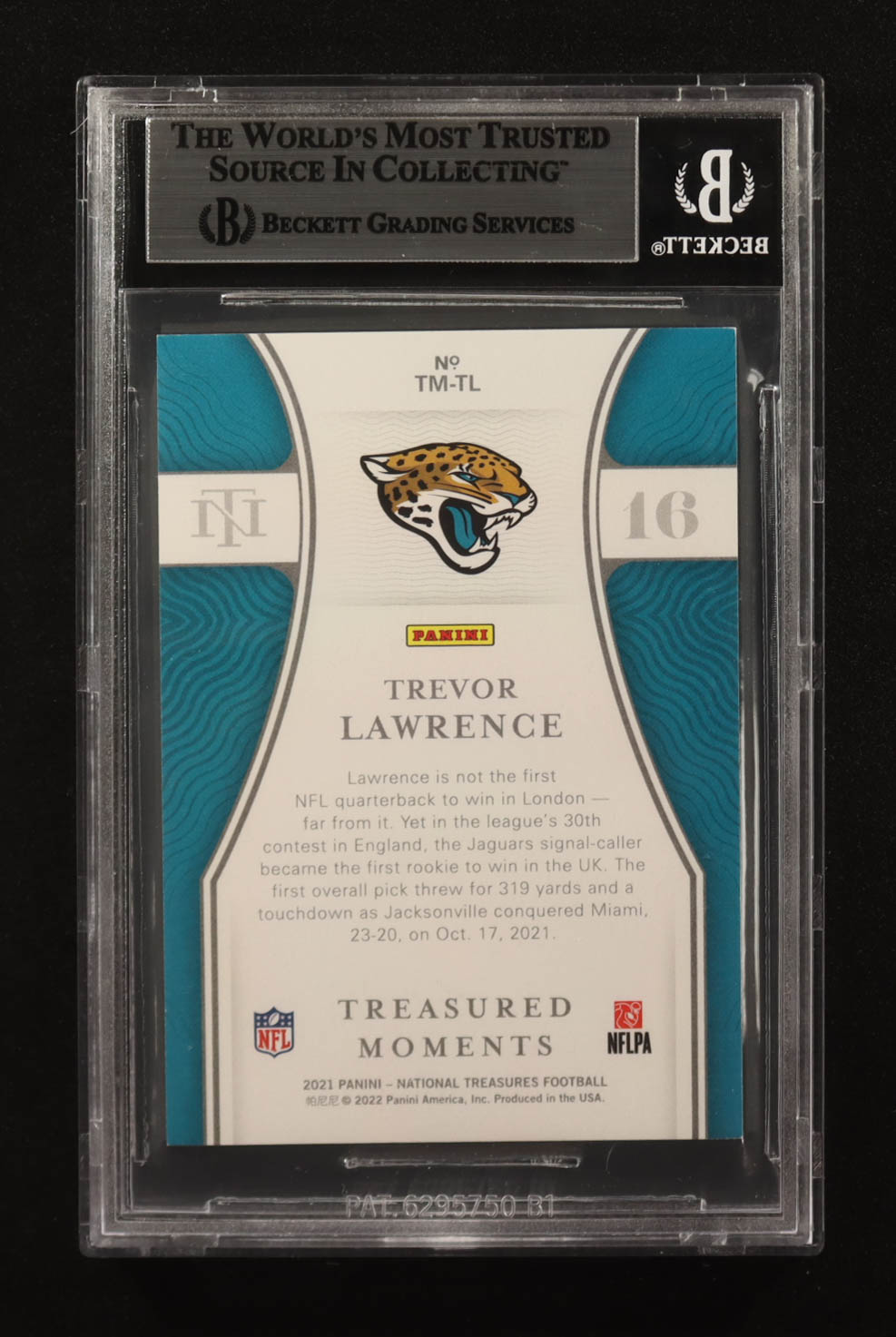 Trevor Lawrence Signed 2021 Panini National Treasures Treasured Moments #TM-TL RC #63/99 (BGS) at PristineAuction.com Trevor Lawrence Signed 2021 Panini National Treasures Treasured Moments #TM-TL RC #63/99 (BGS) at PristineAuction.com