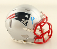 Jaylinn Hawkins Signed Patriots Speed Mini Helmet (Beckett) at PristineAuction.com
