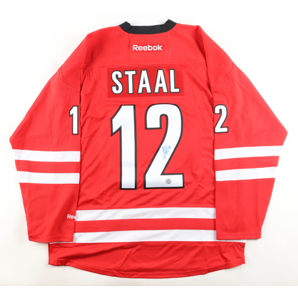 Eric Staal Signed Hurricanes Reebok Authentic Captain's Jersey (AJ's Sports World) at PristineAuction.com