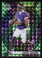 Lamar Jackson 2025 Panini Mosaic Mosaic Green Spectris FOTL #3 #05/13 at PristineAuction.com