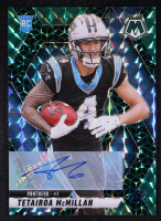 Tetairoa McMillan 2025 Panini Mosaic Rookie Autographs Mosaic Green Spectris FOTL #309 #10/30 RC at PristineAuction.com