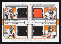Justice Hill / Mason Rudolph / James Washington / Marcell Ateman 2019 Panini National Treasures Collegiate Team Quads #4 #11/99 at PristineAuction.com