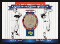 Yogi Berra / Eddie Mathews 2002 Upper Deck World Series Heroes Classic Match-Ups Memorabilia Jersey #MU58 at PristineAuction.com