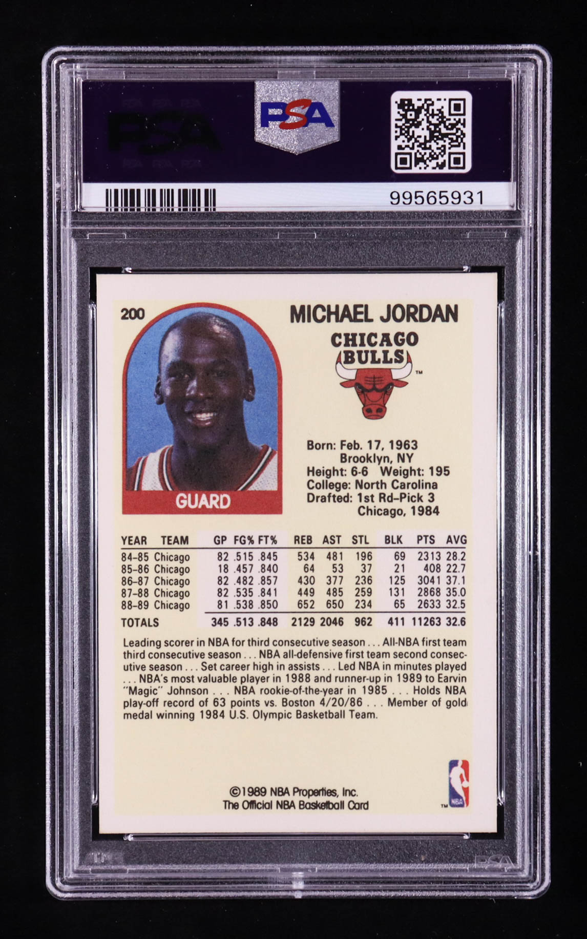 Michael Jordan 1989-90 Hoops #200 (PSA 9) at PristineAuction.com Michael Jordan 1989-90 Hoops #200 (PSA 9) at PristineAuction.com