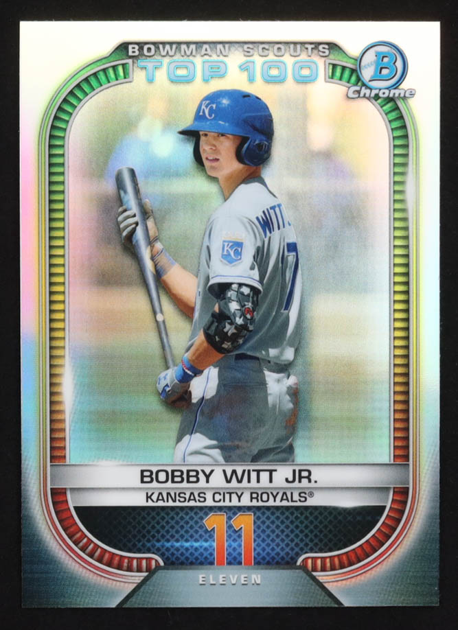 Bobby Witt Jr. 2021 Bowman Chrome Scouts Top 100 Refractors #BTP11 RC at PristineAuction.com Bobby Witt Jr. 2021 Bowman Chrome Scouts Top 100 Refractors #BTP11 RC at PristineAuction.com