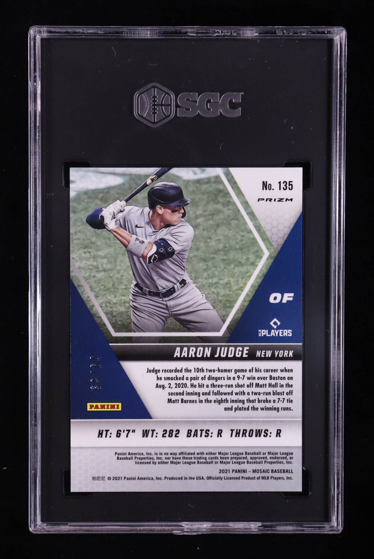 Aaron Judge 2021 Panini Mosaic Mosaic Choice Fusion Red and Yellow #135 #39/64 (SGC 9.5) at PristineAuction.com Aaron Judge 2021 Panini Mosaic Mosaic Choice Fusion Red and Yellow #135 #39/64 (SGC 9.5) at PristineAuction.com