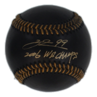 So Taguchi Signed OML Black Leather Baseball Inscribed "2006 WS Champs" (Beckett) at PristineAuction.com