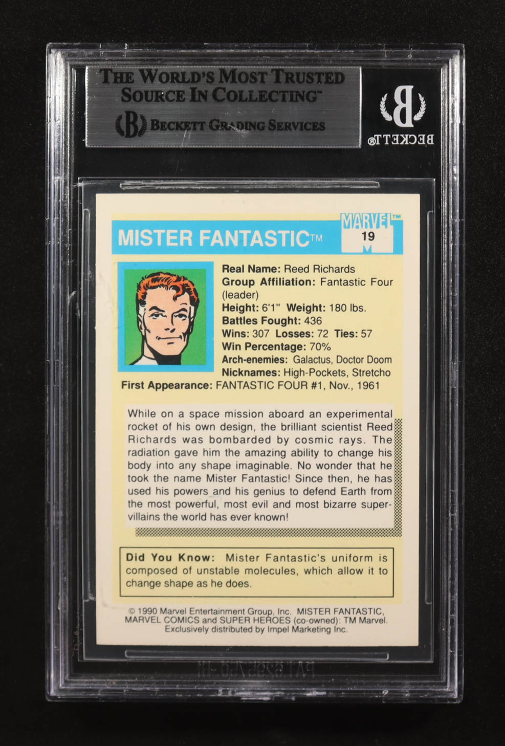 Miles Teller Signed 1990 Marvel Universe Mister Fantastic #19 (BGS) at PristineAuction.com Miles Teller Signed 1990 Marvel Universe Mister Fantastic #19 (BGS) at PristineAuction.com