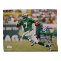 Michael Vick Signed Eagles 8x10 Photo Inscribed "2010 NFL Comeback POY" & "Fly Eagles Fly" (JSA) at PristineAuction.com