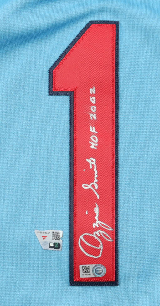 Ozzie Smith Signed Cardinals Mitchell & Ness Authentic Jersey Inscribed "HOF 2002" (Fanatics & MLB) at PristineAuction.com Ozzie Smith Signed Cardinals Mitchell & Ness Authentic Jersey Inscribed "HOF 2002" (Fanatics & MLB) at PristineAuction.com