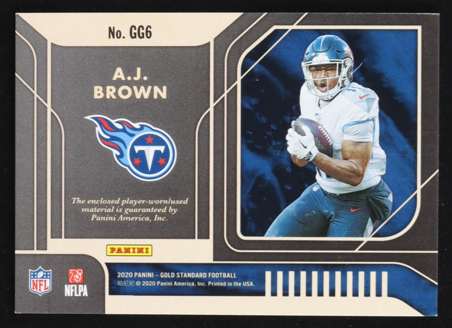 A.J. Brown 2020 Panini Gold Standard Gold Gear Prime #6 #49/49 at PristineAuction.com A.J. Brown 2020 Panini Gold Standard Gold Gear Prime #6 #49/49 at PristineAuction.com
