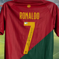 Cristiano Ronaldo Signed Portugal Nike Authentic Jersey with 2022 World Cup Logo (Beckett) at PristineAuction.com