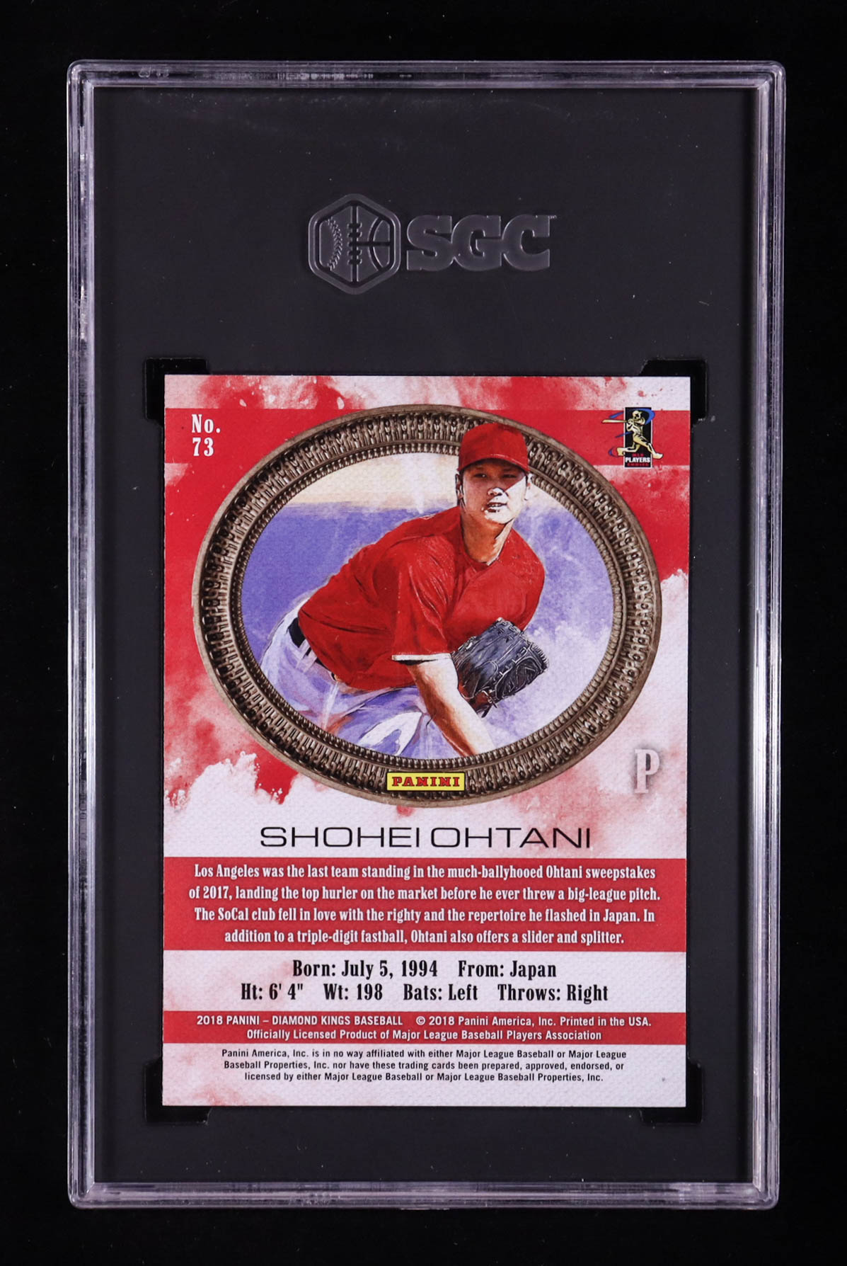 Shohei Ohtani 2018 Diamond Kings #73 RC (SGC 10) at PristineAuction.com Shohei Ohtani 2018 Diamond Kings #73 RC (SGC 10) at PristineAuction.com