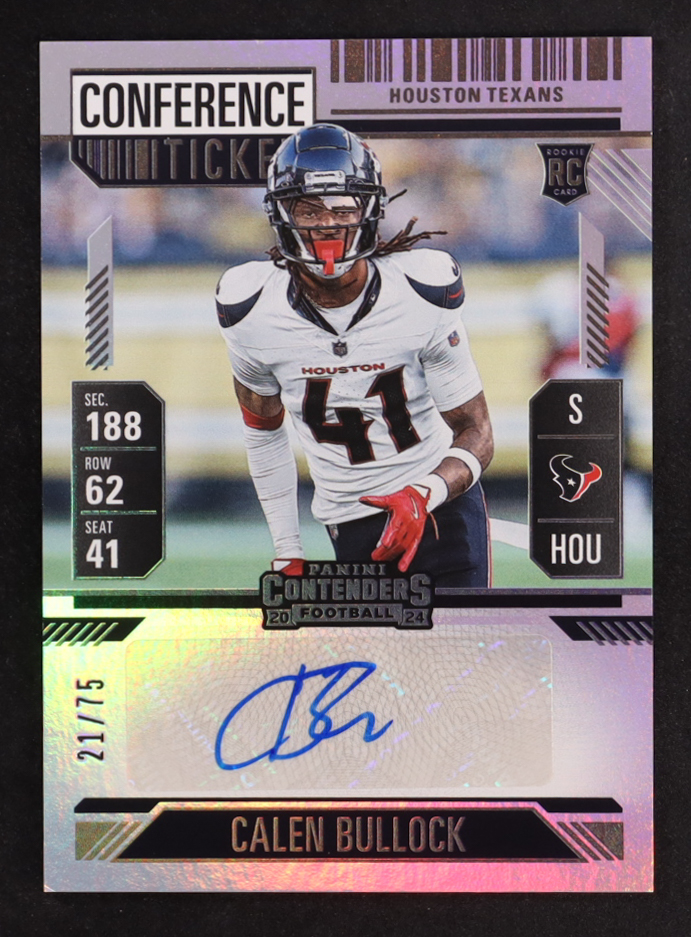 Calen Bullock 2024 Panini Contenders Conference Ticket #212 #21/75 RC at PristineAuction.com Calen Bullock 2024 Panini Contenders Conference Ticket #212 #21/75 RC at PristineAuction.com