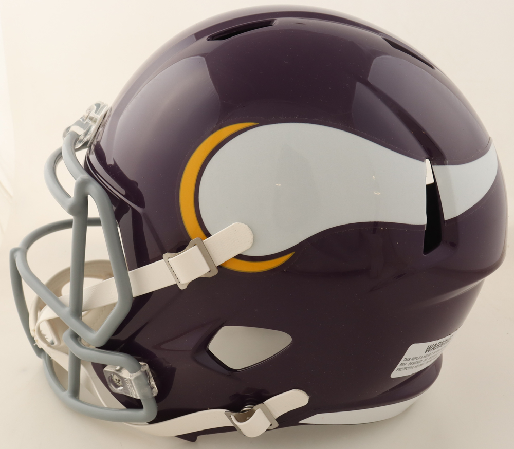 Fran Tarkenton Signed Vikings Full-Size Speed Helmet Inscribed “HOF 86”, “NFL MVP 75”, & “9X Pro Bowl” (JSA) at PristineAuction.com Fran Tarkenton Signed Vikings Full-Size Speed Helmet Inscribed “HOF 86”, “NFL MVP 75”, & “9X Pro Bowl” (JSA) at PristineAuction.com