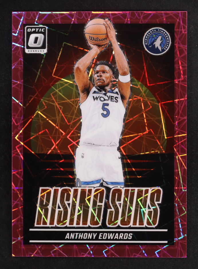 Anthony Edwards 2024-25 Donruss Optic Rising Suns Pink Velocity #15 #70/79 at PristineAuction.com Anthony Edwards 2024-25 Donruss Optic Rising Suns Pink Velocity #15 #70/79 at PristineAuction.com