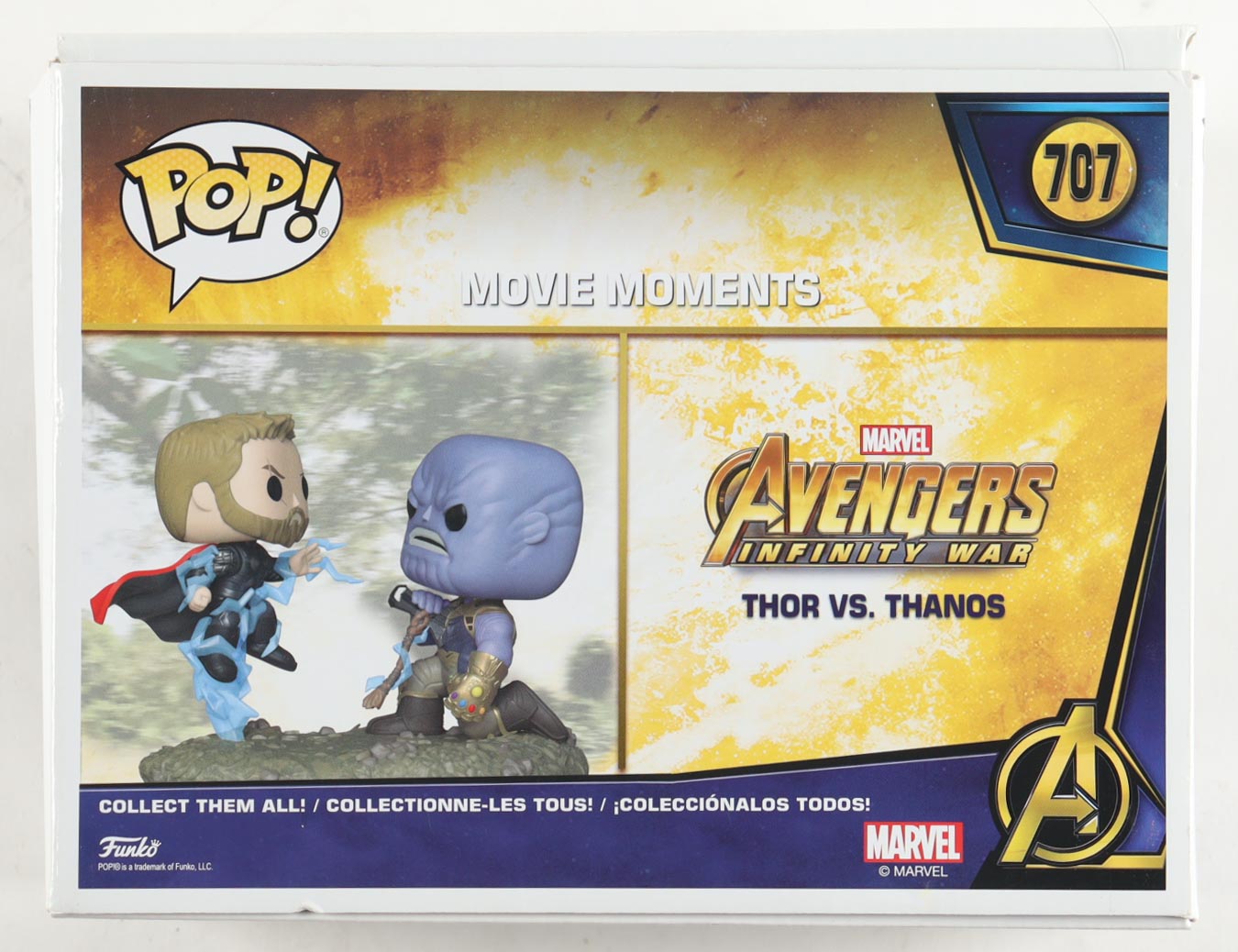 "Avengers: Infinity War" Movie Moments #707 Thos vs. Thanos Two-Pack Funko Pop! Vinyl Figures at PristineAuction.com "Avengers: Infinity War" Movie Moments #707 Thos vs. Thanos Two-Pack Funko Pop! Vinyl Figures at PristineAuction.com