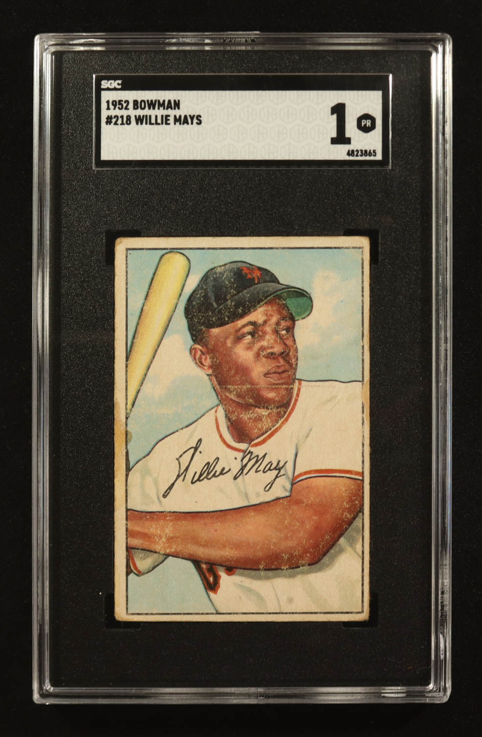 Willie Mays 1952 Bowman #218 (SGC 1) at PristineAuction.com Willie Mays 1952 Bowman #218 (SGC 1) at PristineAuction.com