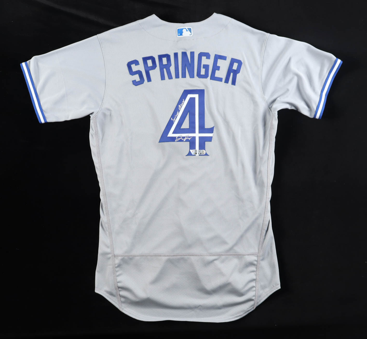 George Springer Signed Blue Jays Nike Authentic Jersey Inscribed "Springer Dinger" (Fanatics & MLB) at PristineAuction.com George Springer Signed Blue Jays Nike Authentic Jersey Inscribed "Springer Dinger" (Fanatics & MLB) at PristineAuction.com