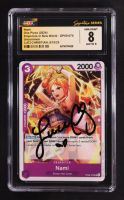 Luci Christian Signed 2024 One Piece Card Game Emperors in the New World #OP09070 Nami (CGC 8 | Auto 9) at PristineAuction.com