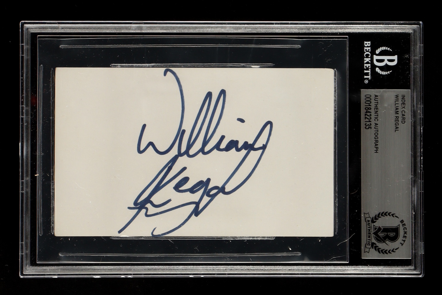 William Regal Signed Index Card (BAS) at PristineAuction.com William Regal Signed Index Card (BAS) at PristineAuction.com