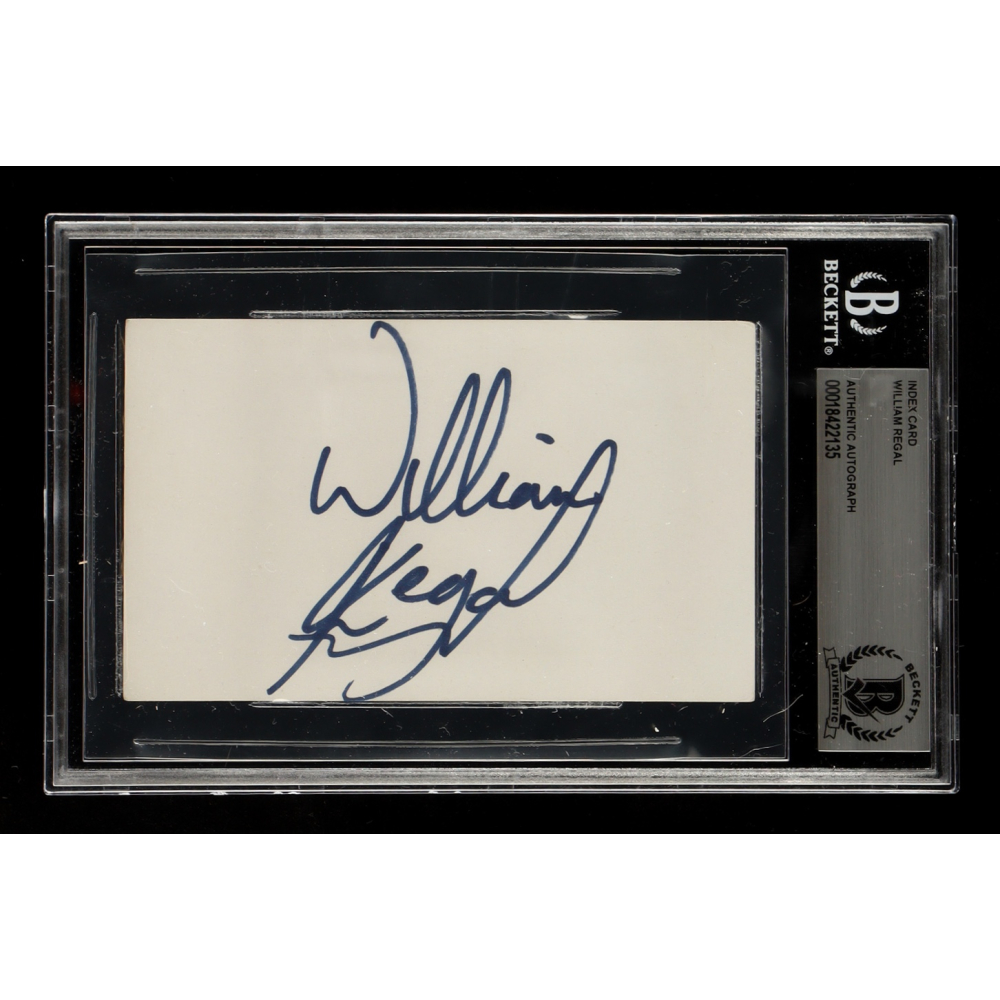 William Regal Signed Index Card (BAS) at PristineAuction.com
