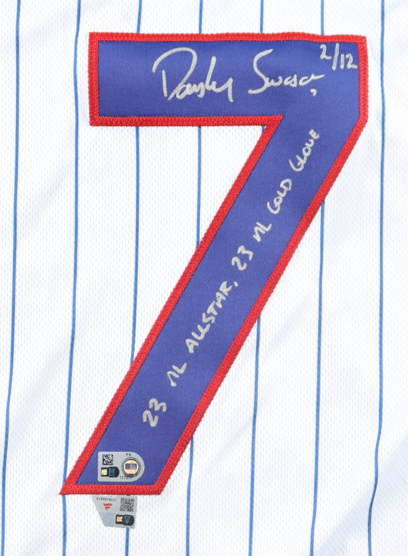 Dansby Swanson Signed LE Cubs Nike Authentic Jersey Inscribed "23 NL All Star, 23 Gold Glove" (Fanatics & MLB) at PristineAuction.com Dansby Swanson Signed LE Cubs Nike Authentic Jersey Inscribed "23 NL All Star, 23 Gold Glove" (Fanatics & MLB) at PristineAuction.com