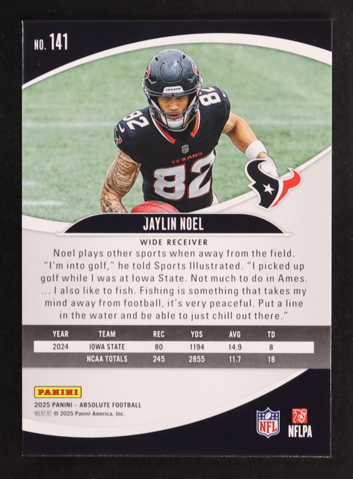 Jaylin Noel 2025 Absolute Spectrum Purple Pillars #141 #02/19 RC at PristineAuction.com Jaylin Noel 2025 Absolute Spectrum Purple Pillars #141 #02/19 RC at PristineAuction.com