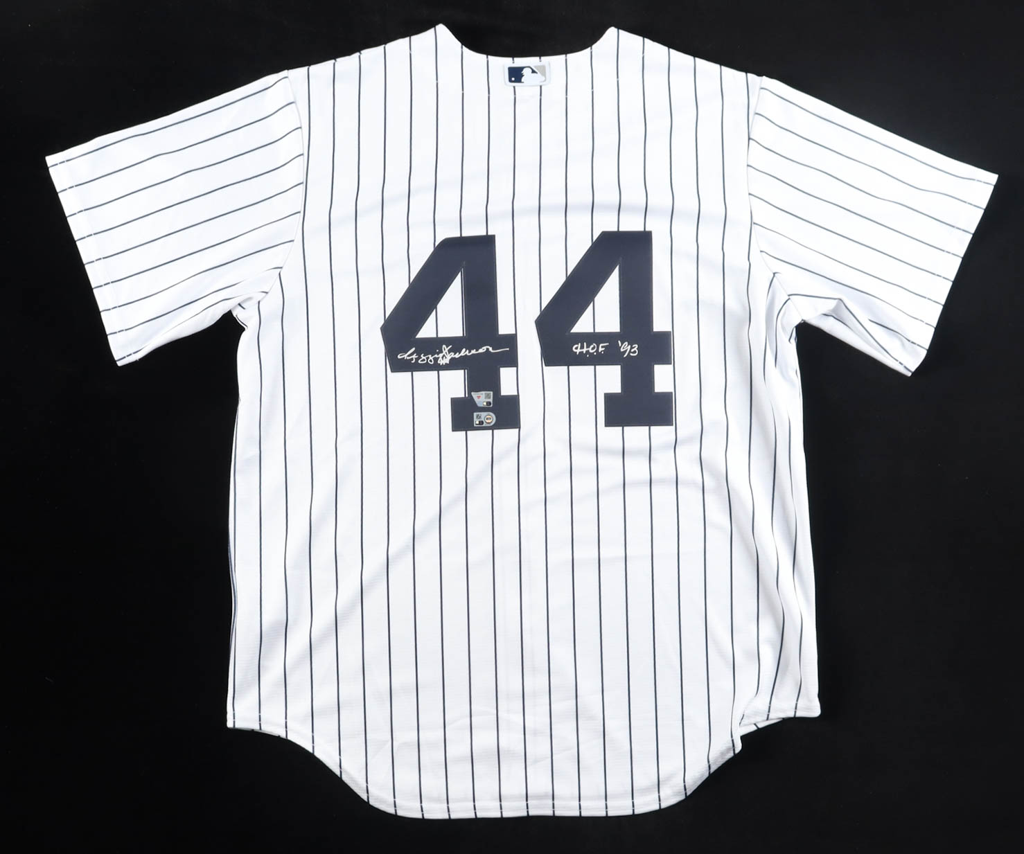 Reggie Jackson Signed Yankees Nike Authentic Jersey Inscribed "H.O.F. 93" (Fanatics & MLB) at PristineAuction.com Reggie Jackson Signed Yankees Nike Authentic Jersey Inscribed "H.O.F. 93" (Fanatics & MLB) at PristineAuction.com