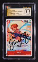 Luci Christian Signed 2023 One Piece Card Game Kingdoms of Intrigue #OP04011 Nami (CGC 7.5 | Auto 9) at PristineAuction.com