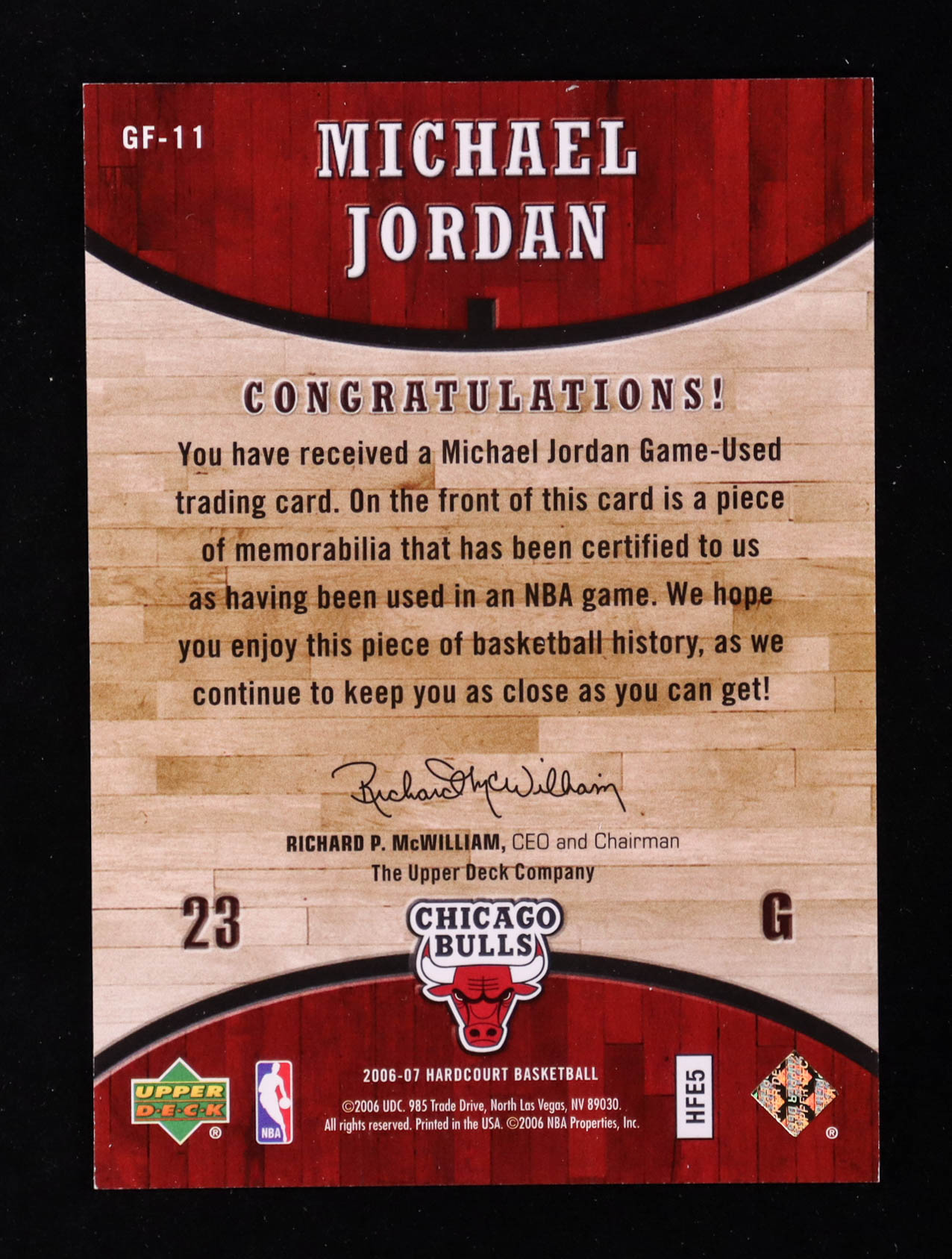 Michael Jordan 2006-07 Upper Deck Hardcourt Game Floor #11 at PristineAuction.com Michael Jordan 2006-07 Upper Deck Hardcourt Game Floor #11 at PristineAuction.com